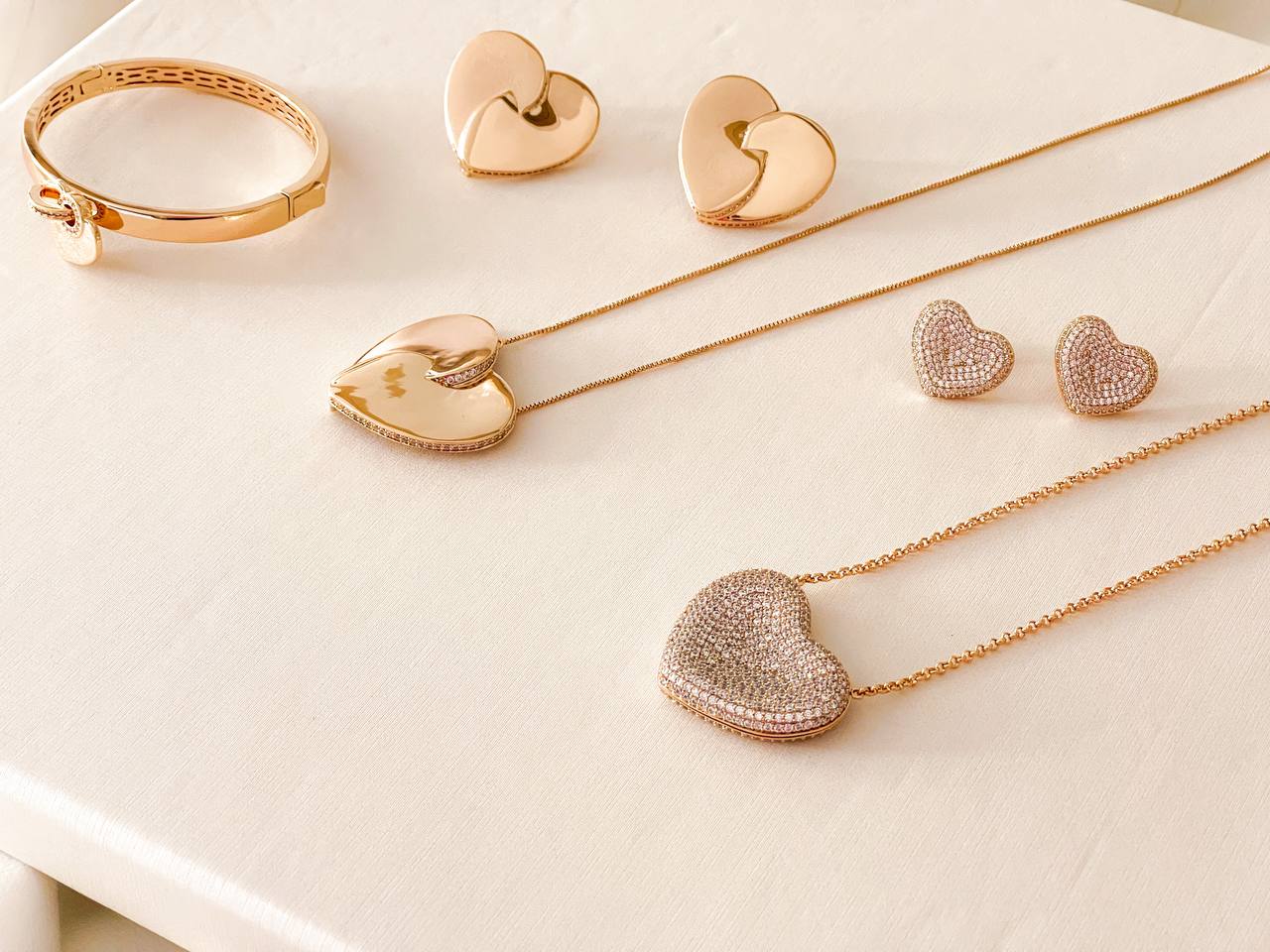 Maxi Heart Shaped Necklace Earring Set