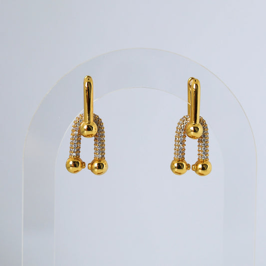 Zirconia Chain Earrings