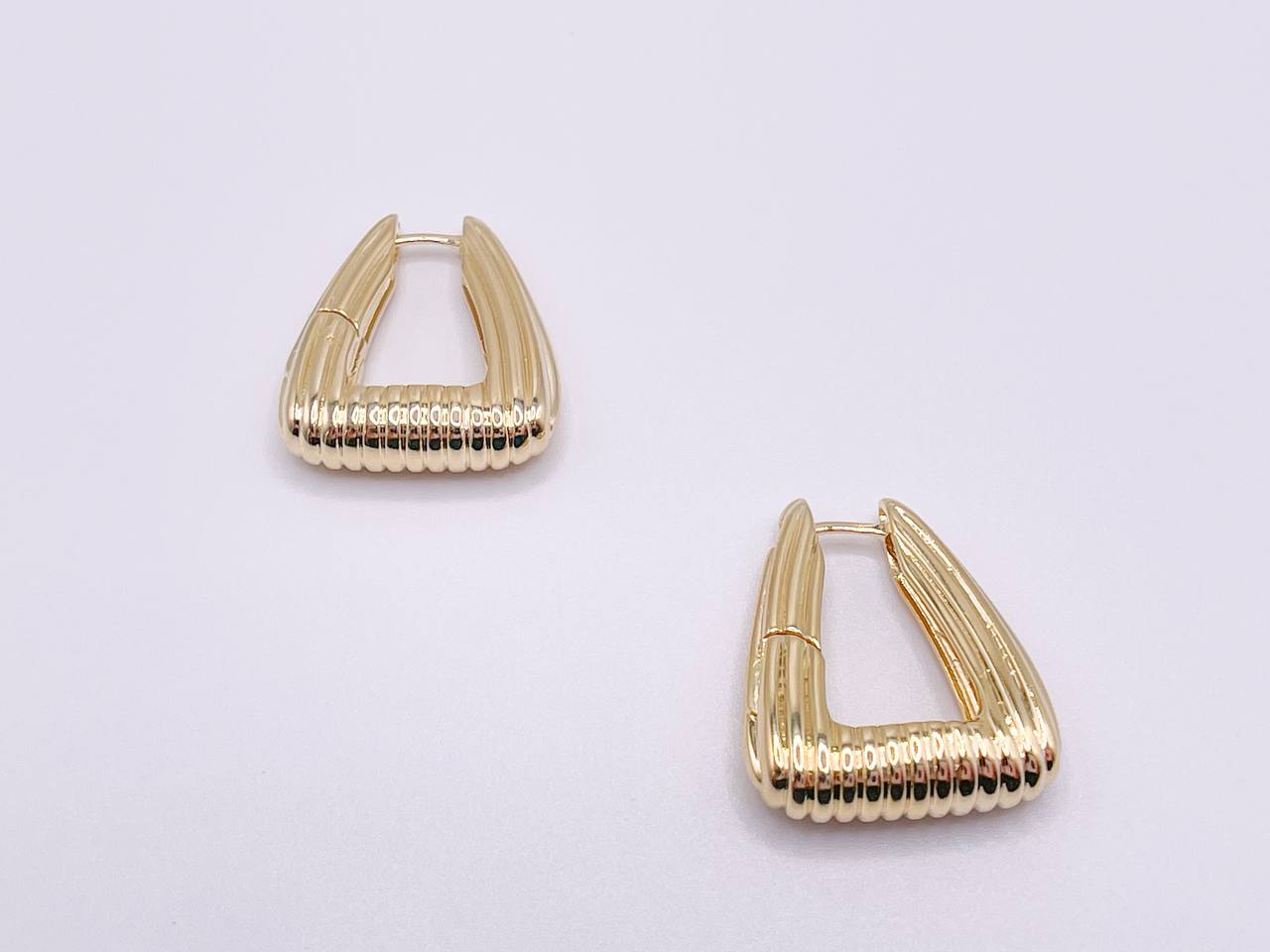 Textured Chunky Triangle Hoop Earrings