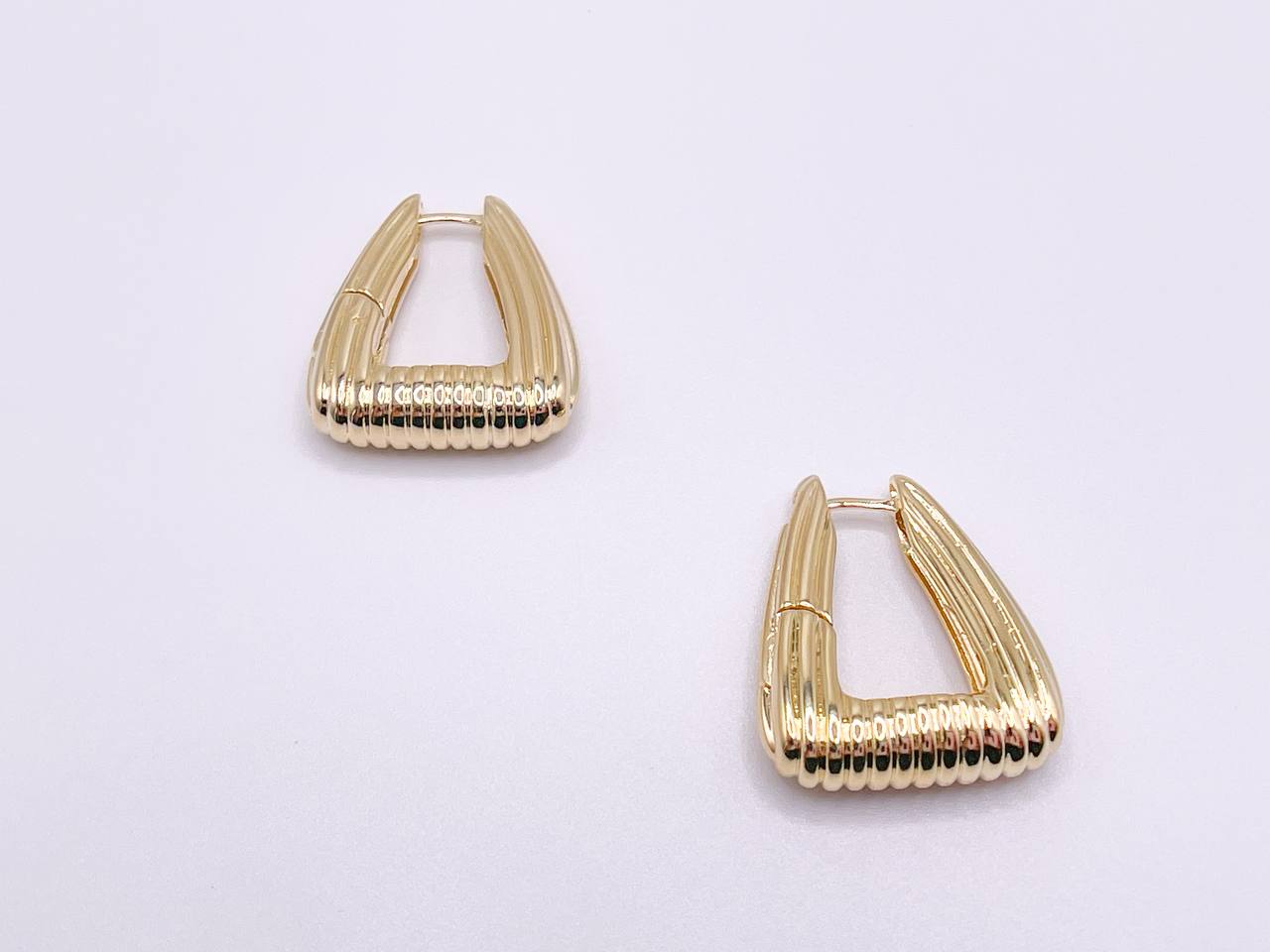 Textured Chunky Triangle Hoop Earrings