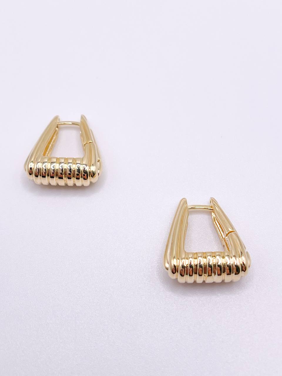 Textured Chunky Triangle Hoop Earrings