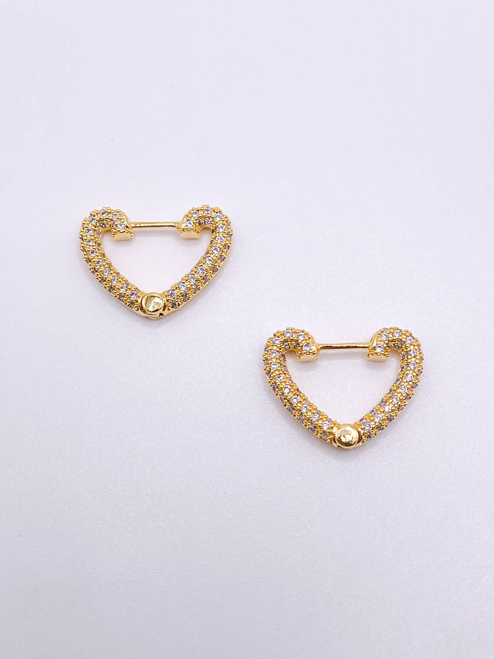 Studded Heart Mini Hoops