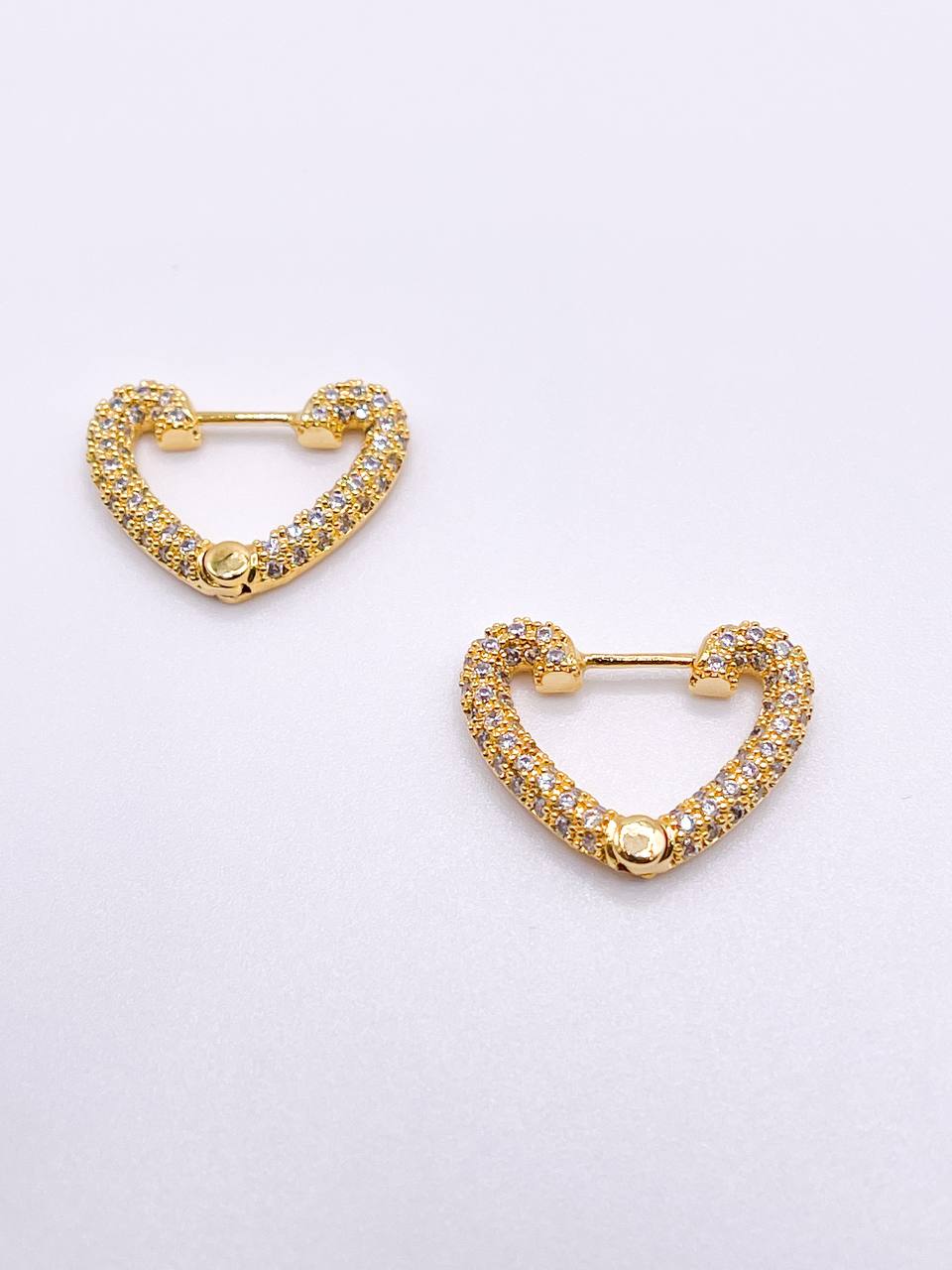 Studded Heart Mini Hoops