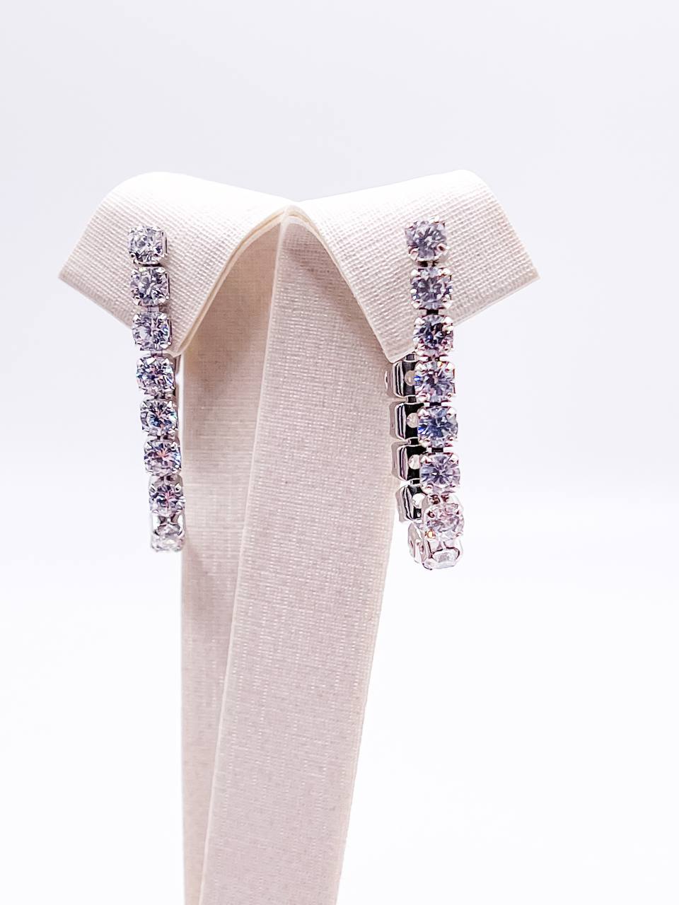 Silver Zirconia Rope Earrings