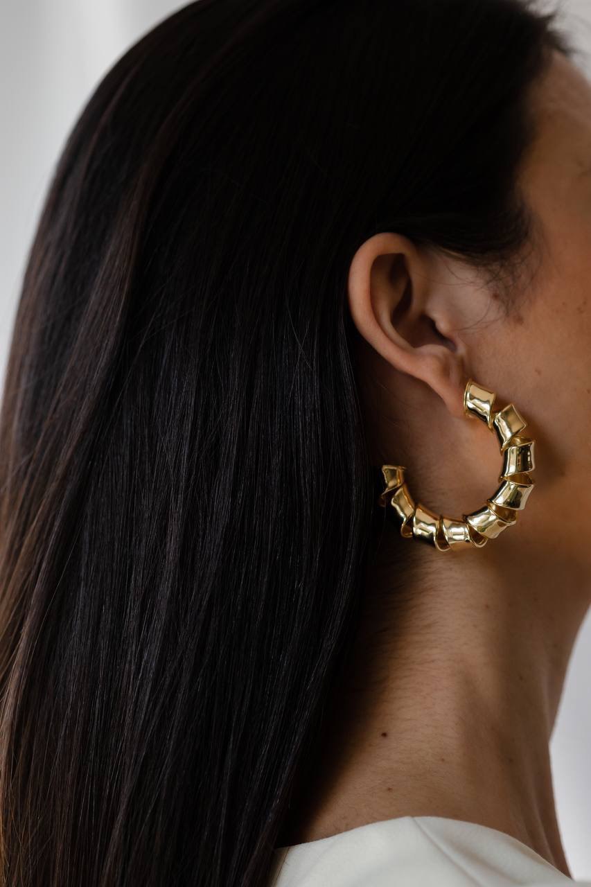 Twisted Maxi Gold Hoop Earrings