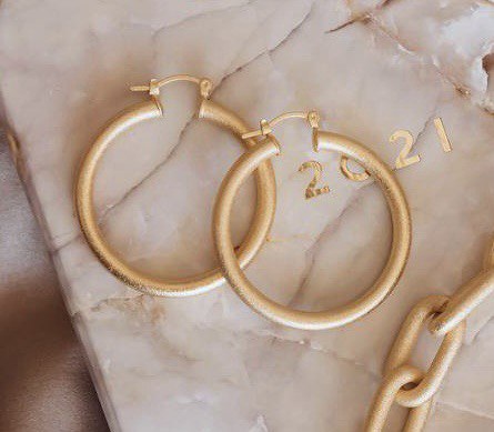 Gold Matte Hoop Earrings