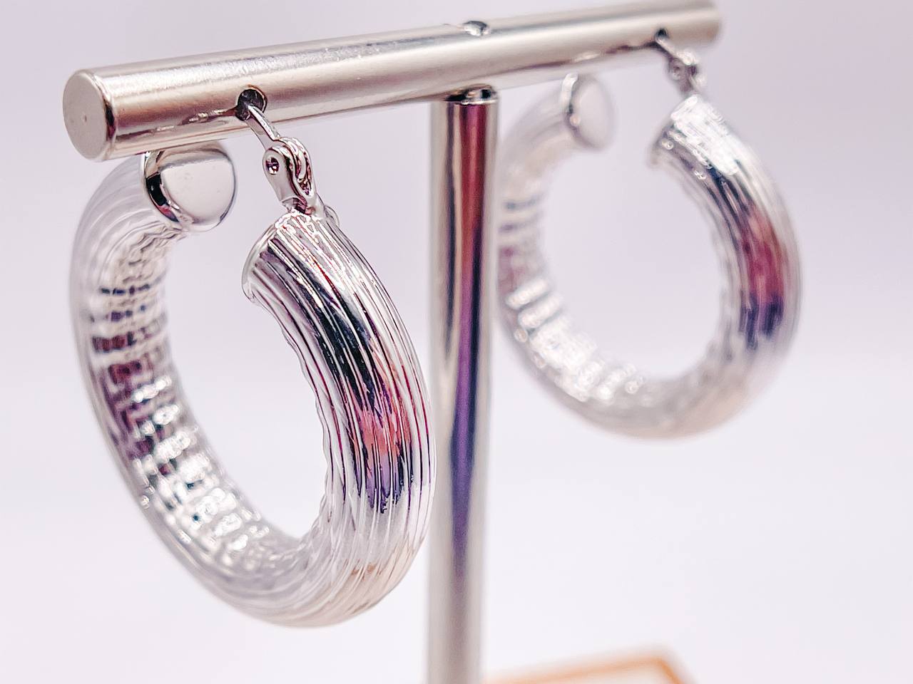 Vintage Silver Chunky Hoops Earrings