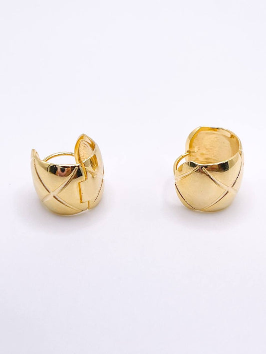 Textured Gold Cuff Hoop Earrings