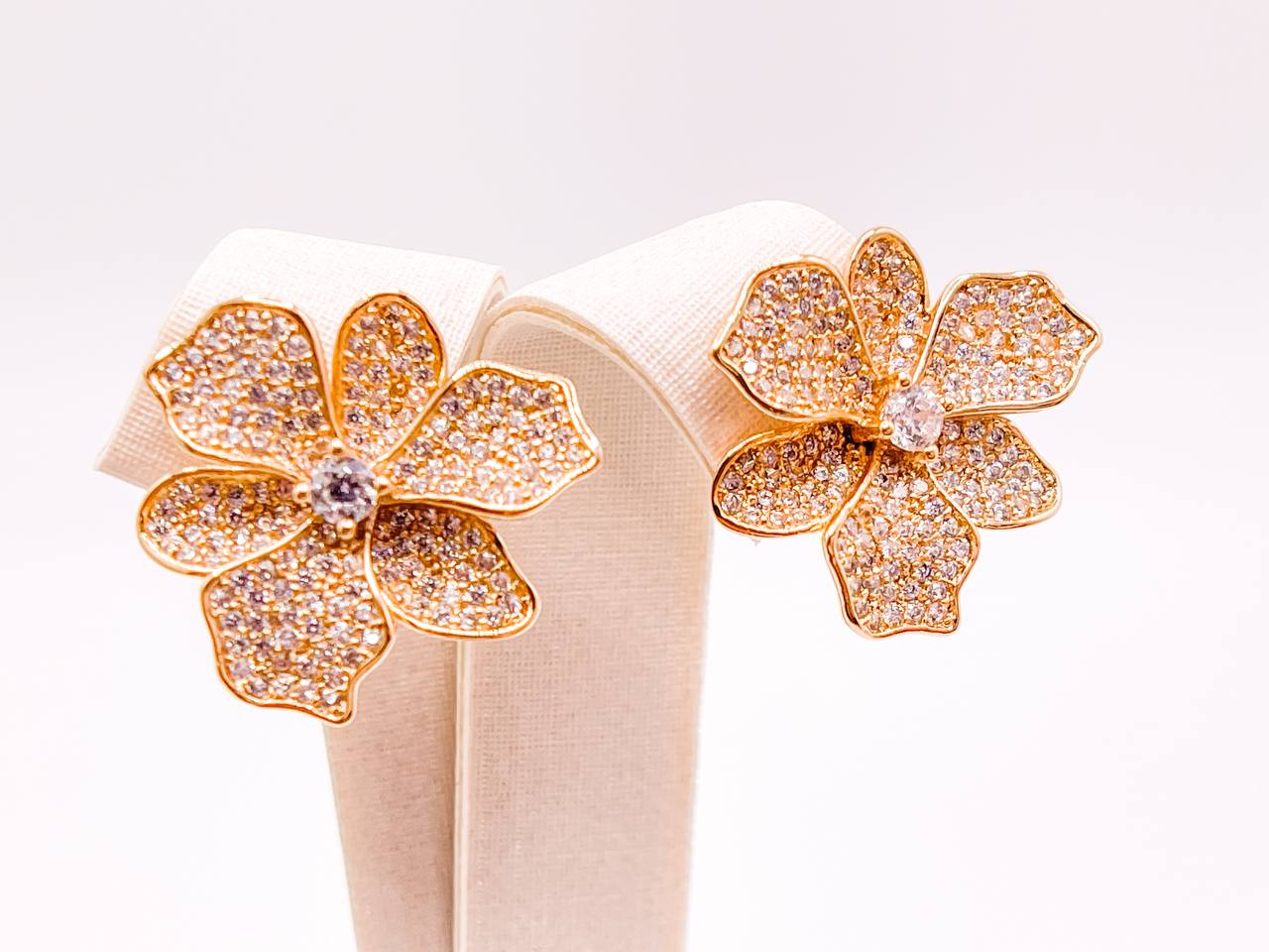 Studded Flower Charm Earring