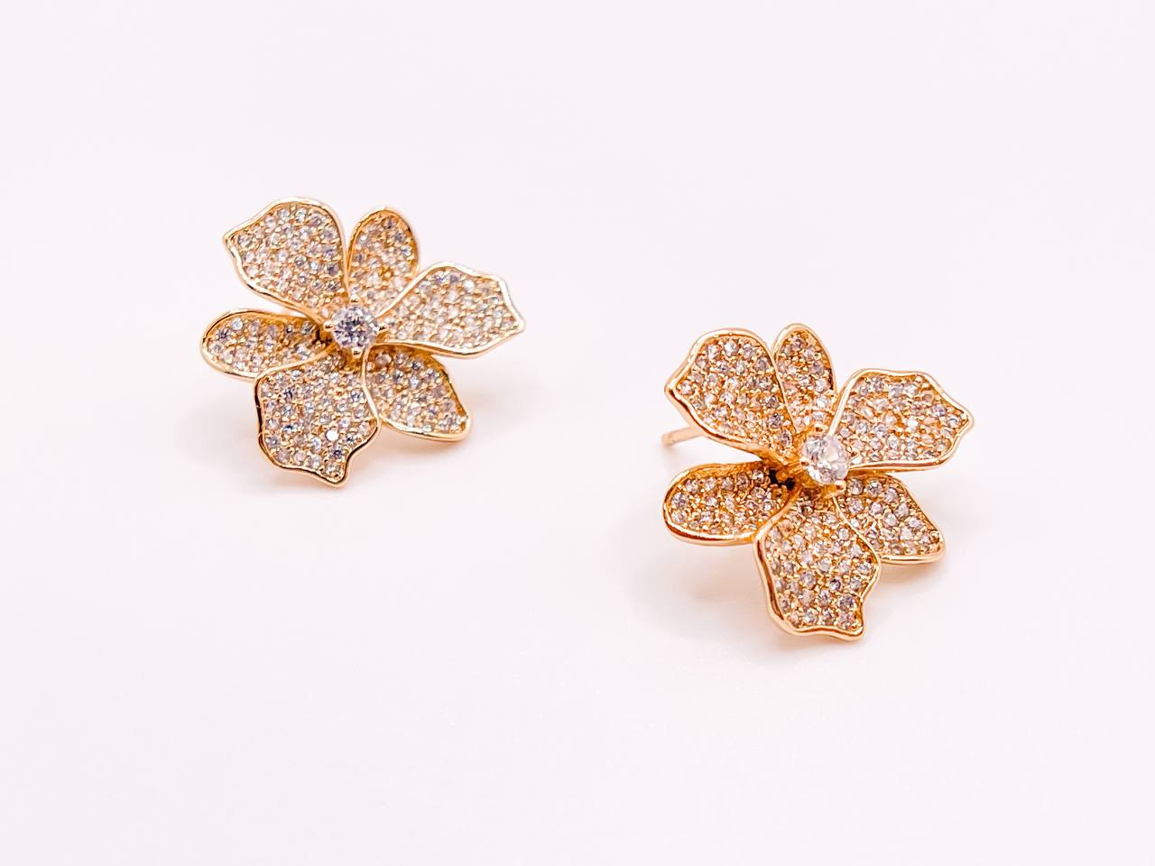 Studded Flower Charm Earring