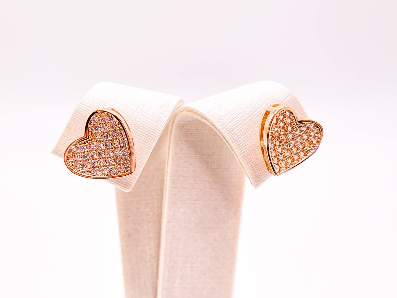 Rhinestone Heart Stud Earrings