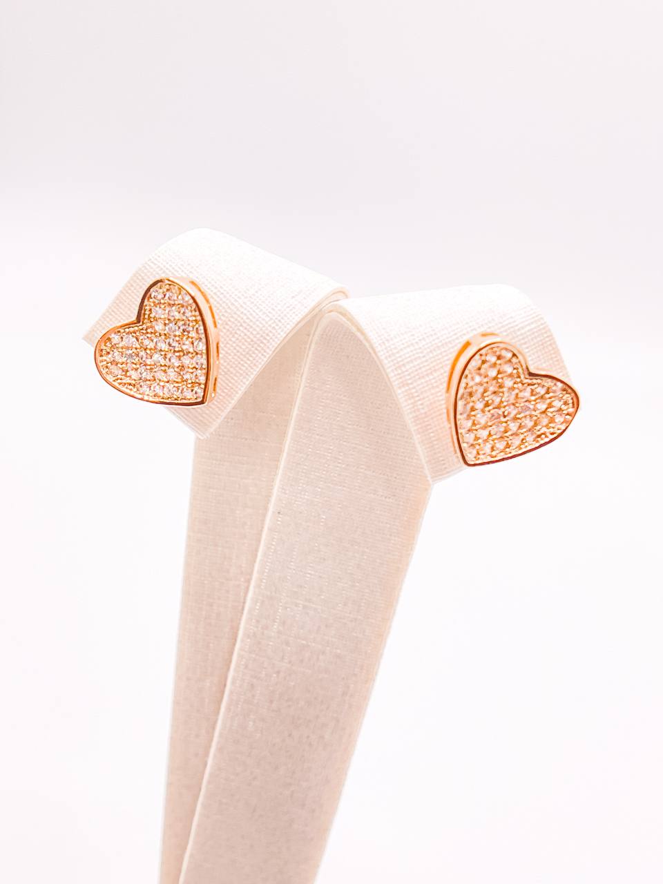 Rhinestone Heart Stud Earrings