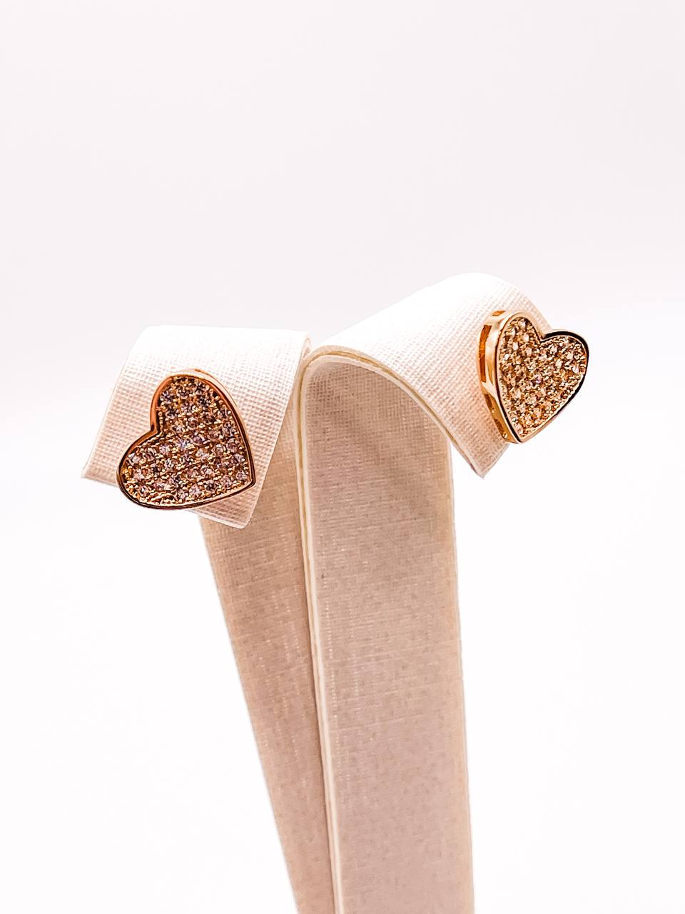 Rhinestone Heart Stud Earrings