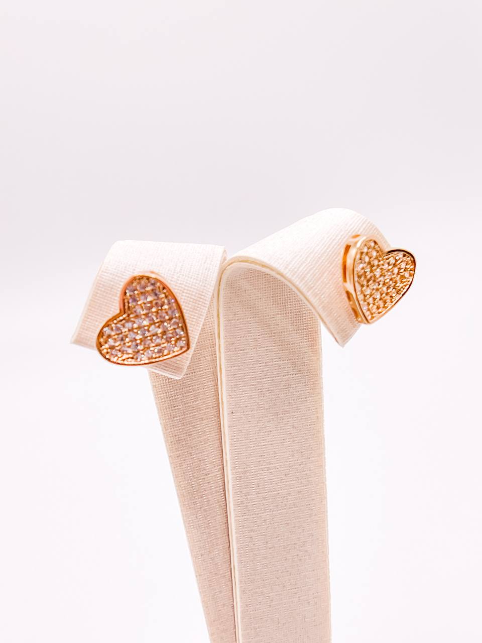 Rhinestone Heart Stud Earrings