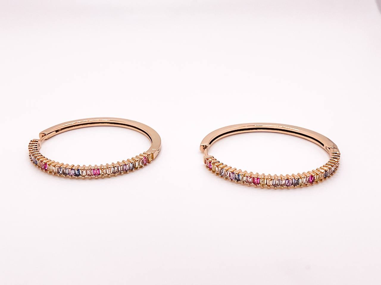 Colorful Crystal Hoop Earrings