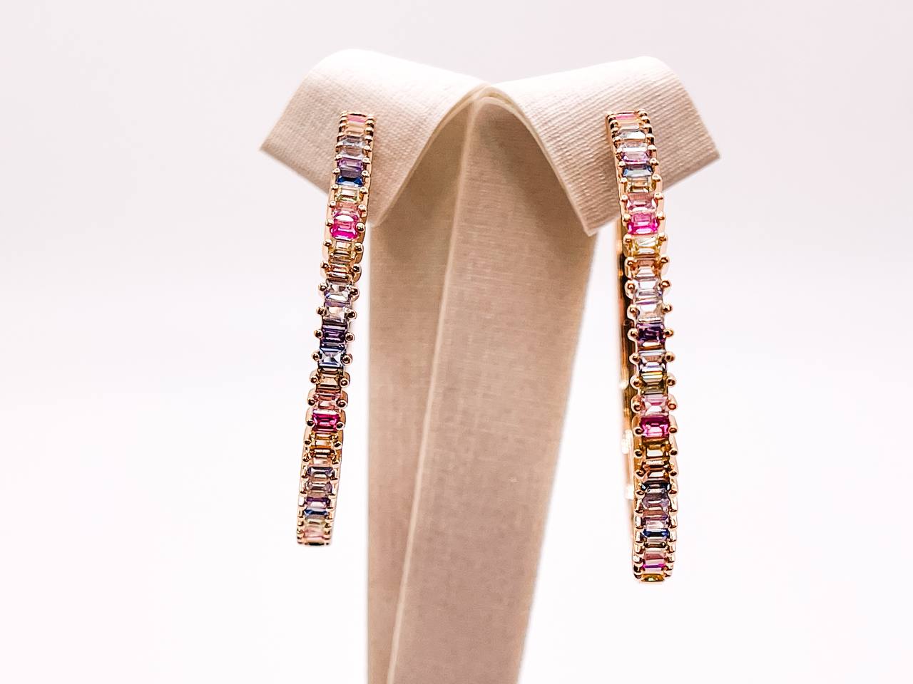 Colorful Crystal Hoop Earrings