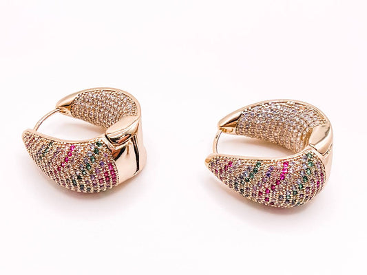 Maxi Dual Studded Hoop Earring