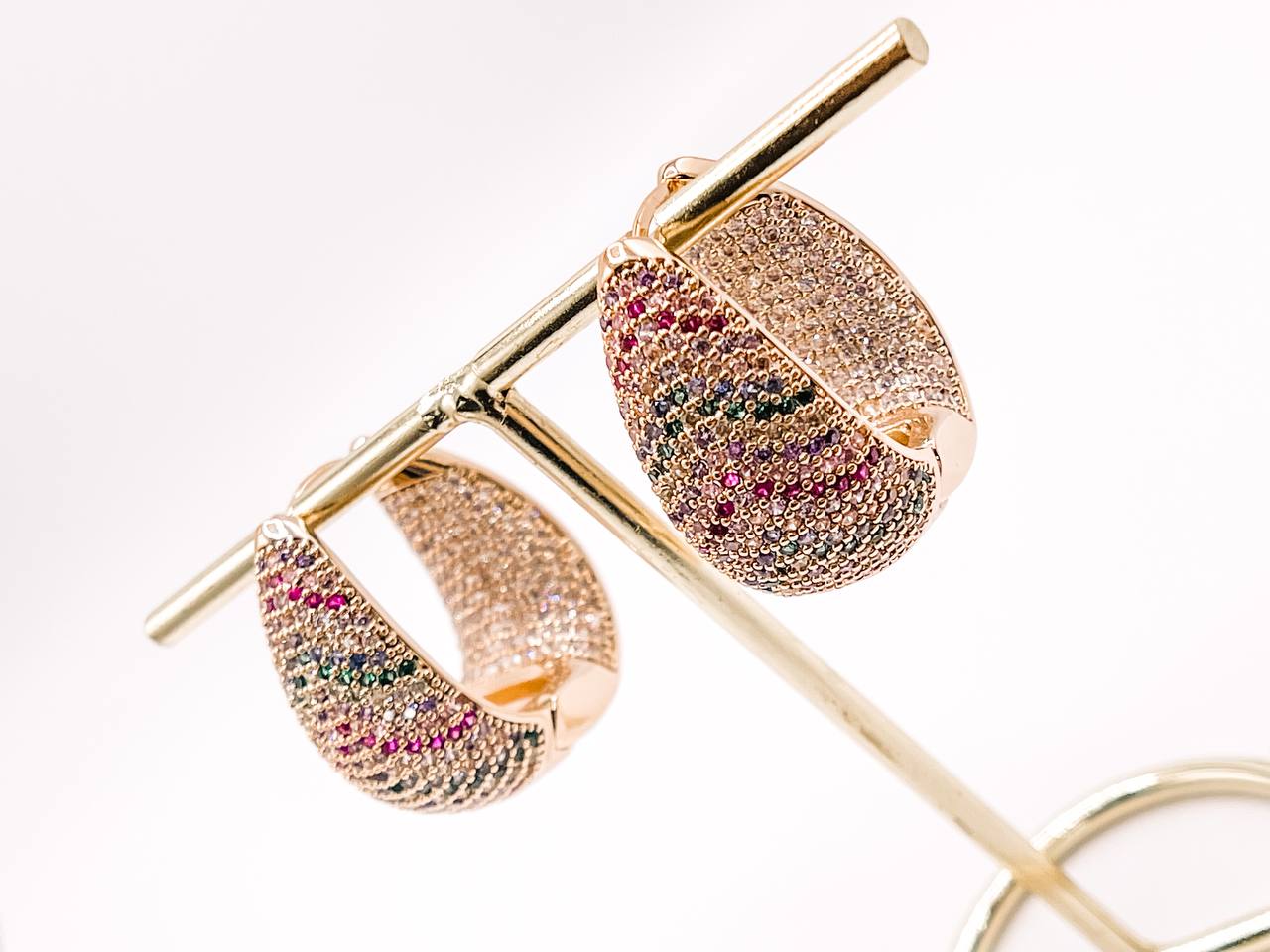 Maxi Dual Studded Hoop Earring