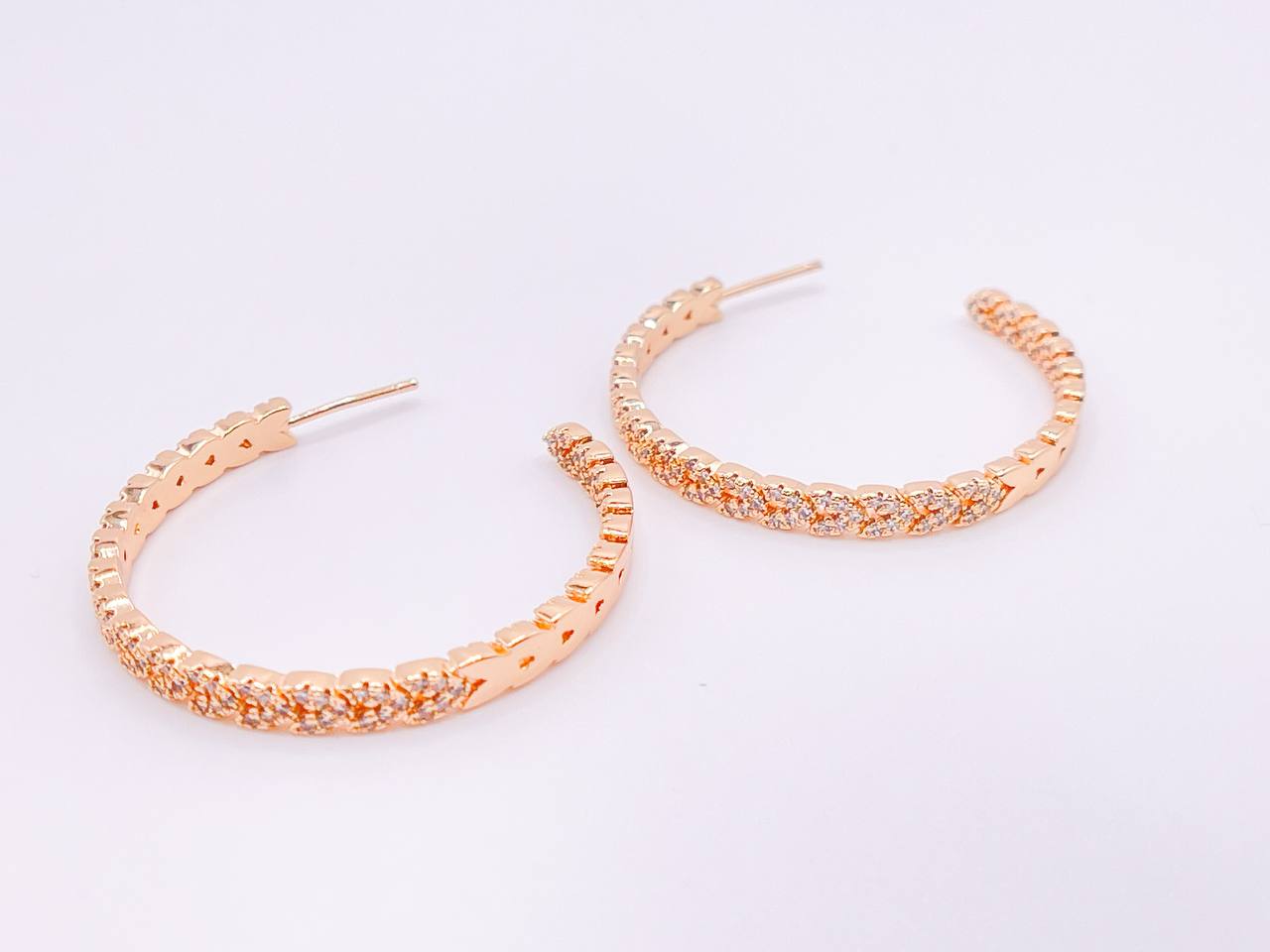 Elegant Double Studded Mini Heart Hoops