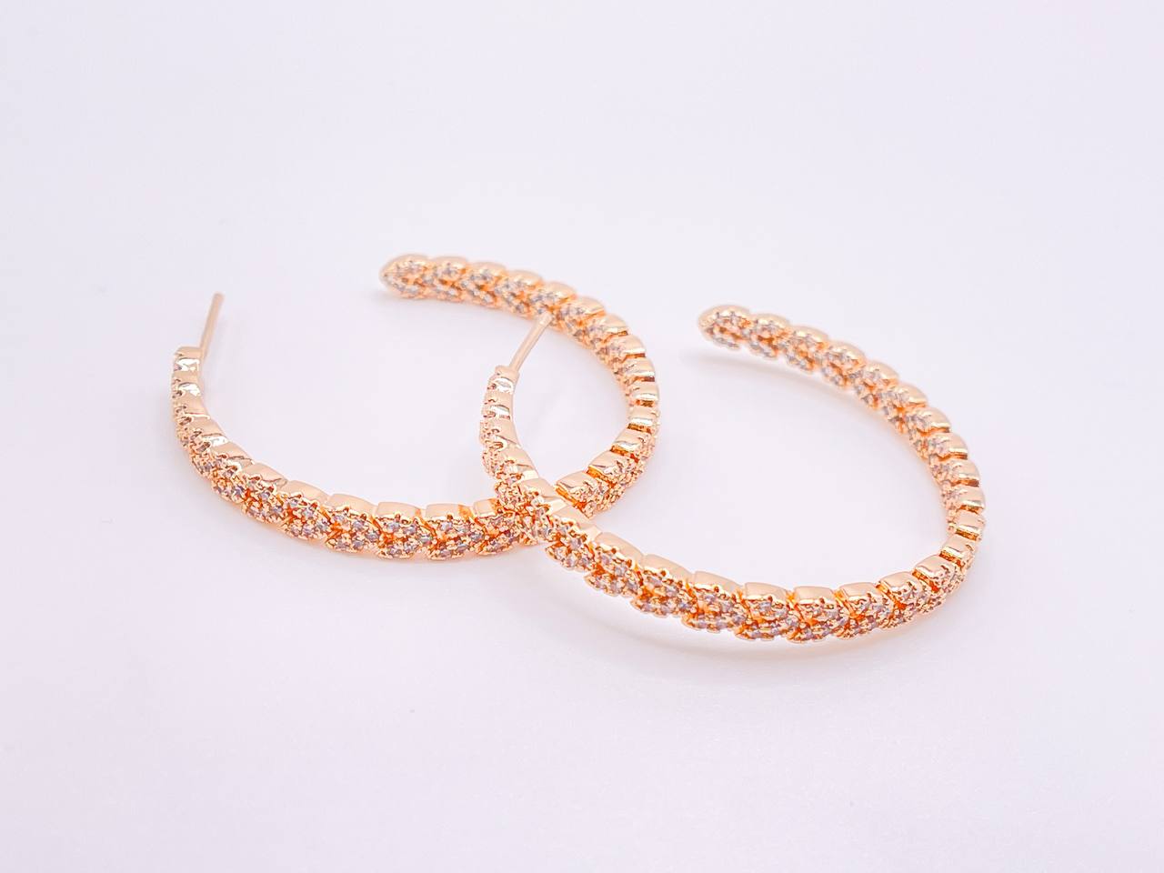 Elegant Double Studded Mini Heart Hoops