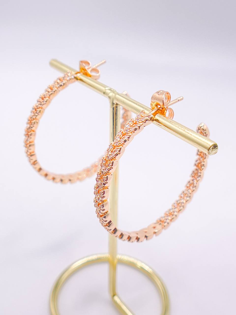 Elegant Double Studded Mini Heart Hoops