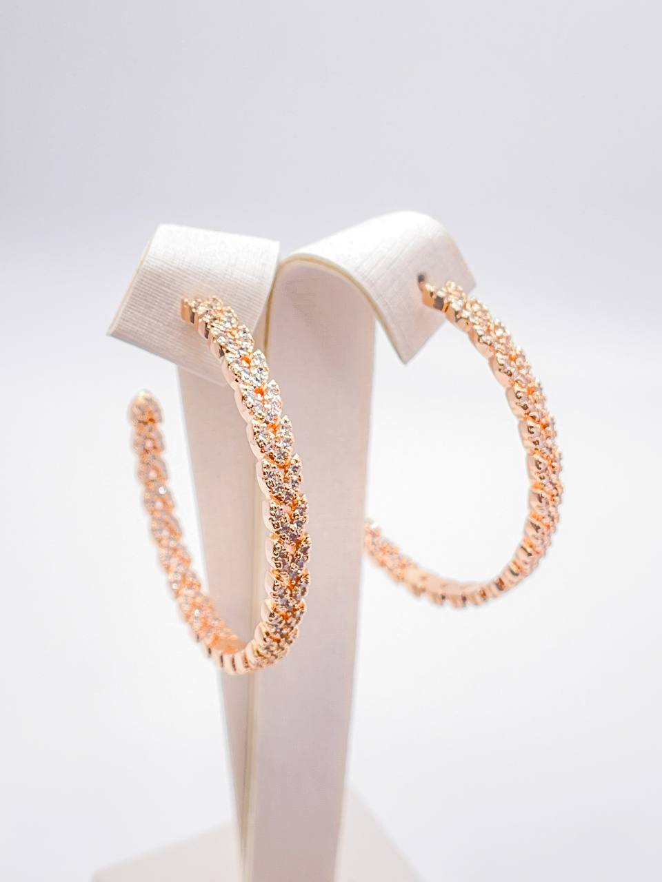 Elegant Double Studded Mini Heart Hoops