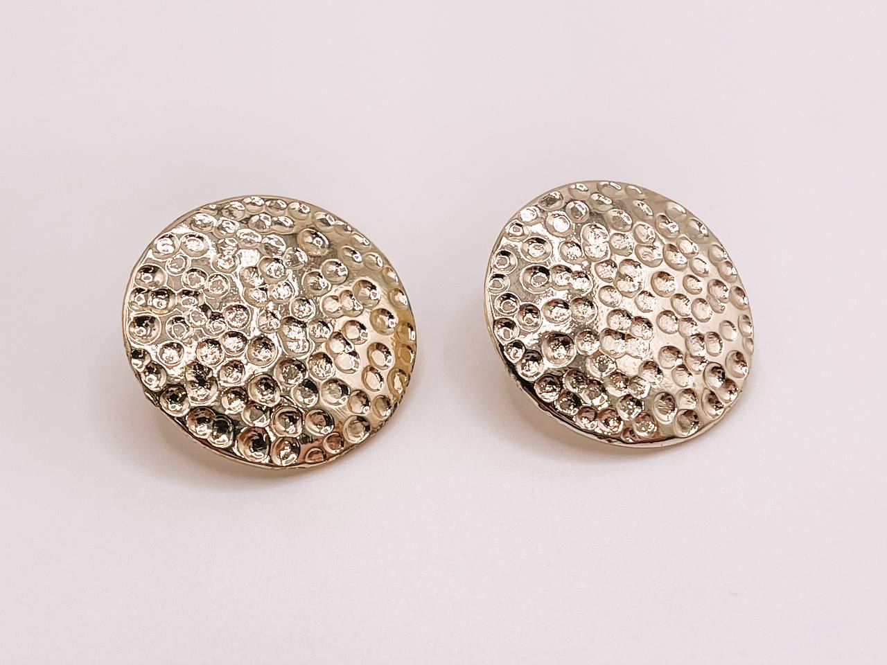 Golden Button Earring