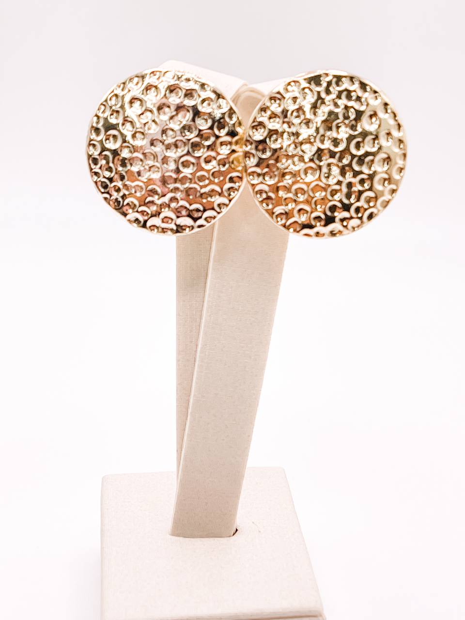 Golden Button Earring